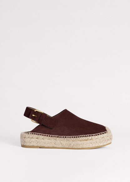 ME+EM Accessories Dark Cinnamon Suede Slingback Espadrille