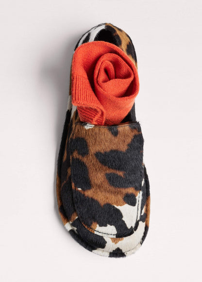 ME+EM Accessories Brown Cow Print Travel Loafer