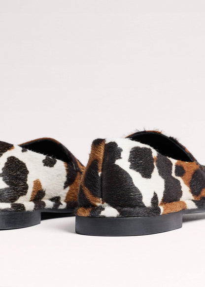 ME+EM Accessories Brown Cow Print Travel Loafer