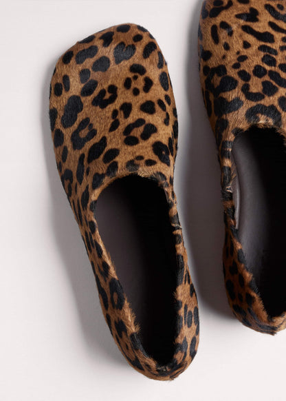 ME+EM Accessories Dark Brown Leopard Print Asymmetric Slipper