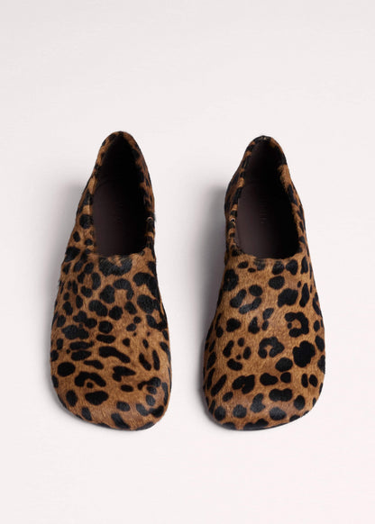 ME+EM Accessories Dark Brown Leopard Print Asymmetric Slipper