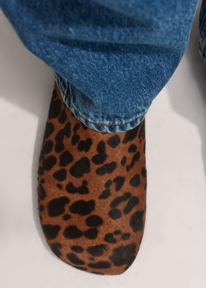 ME+EM Accessories Dark Brown Leopard Print Asymmetric Slipper