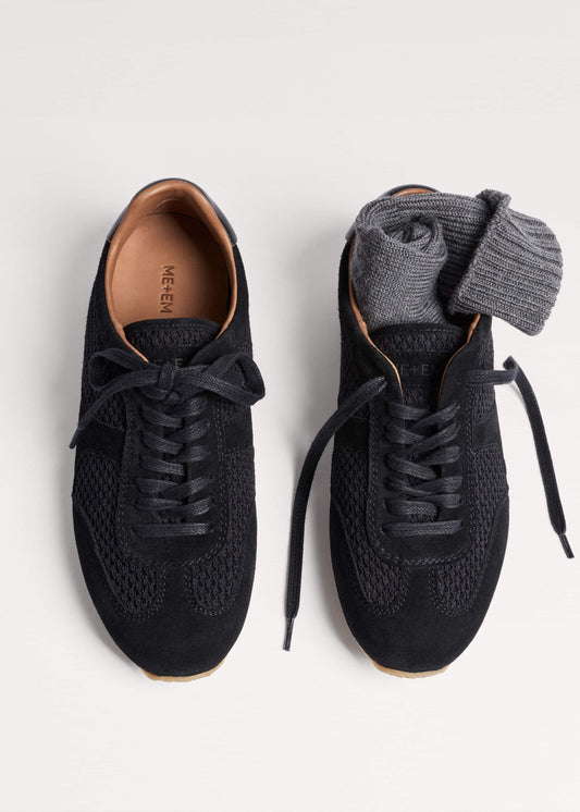 ME+EM Accessories Black Mesh Retro Runner Sneaker