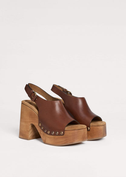 ME+EM Accessories Dark Brown High Front Clog