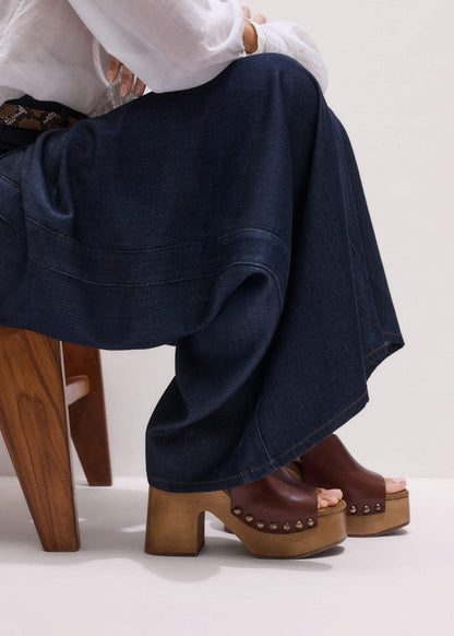 ME+EM Accessories Dark Brown High Front Clog