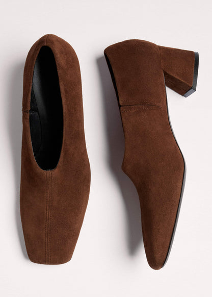 ME+EM Accessories Brown High Front Block Heel