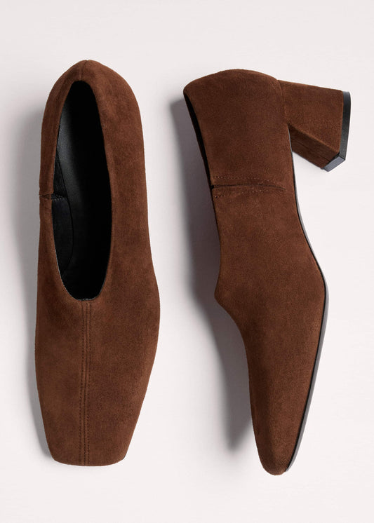 ME+EM Accessories Brown High Front Block Heel