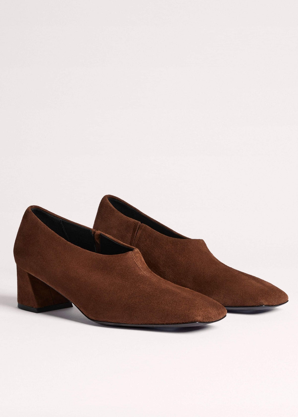 ME+EM Accessories Brown High Front Block Heel