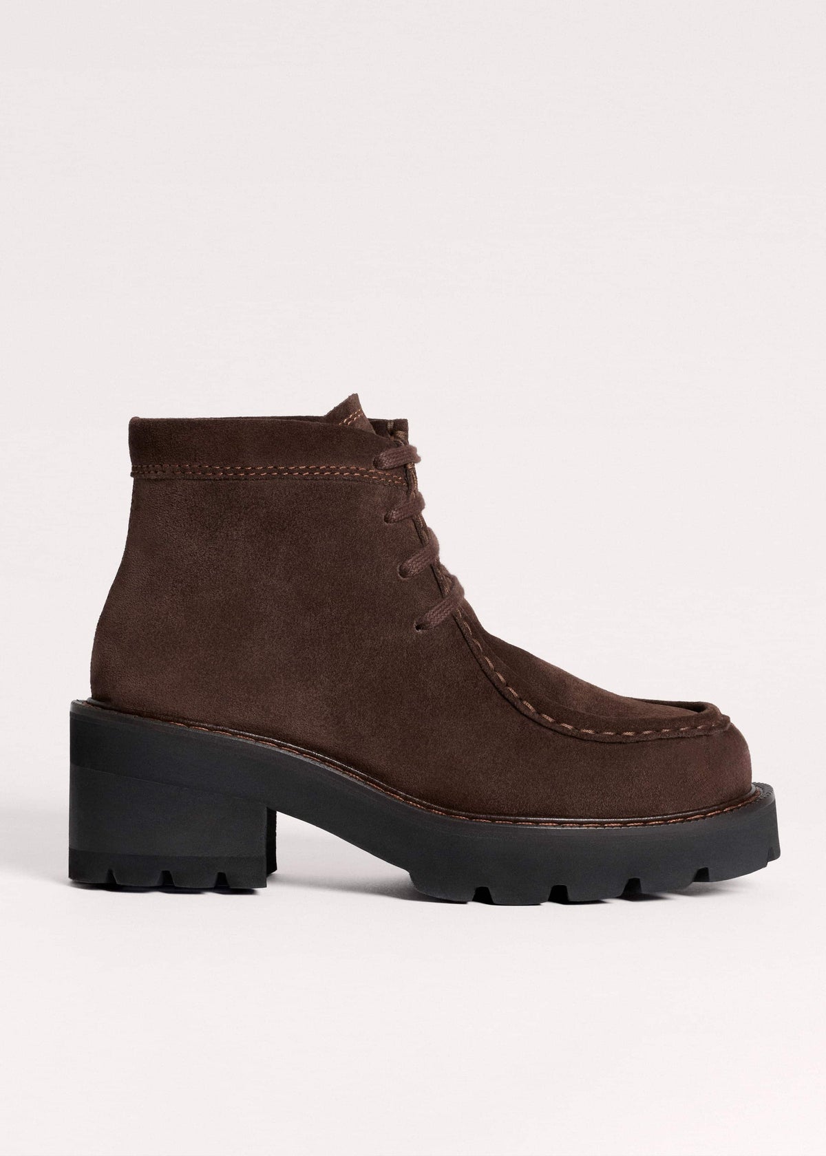 ME+EM Accessories Brown Chunky Lace Up Ankle Boot