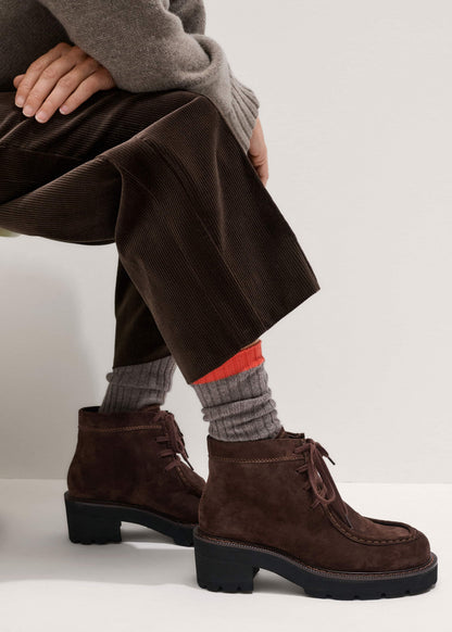 ME+EM Accessories Brown Chunky Lace Up Ankle Boot