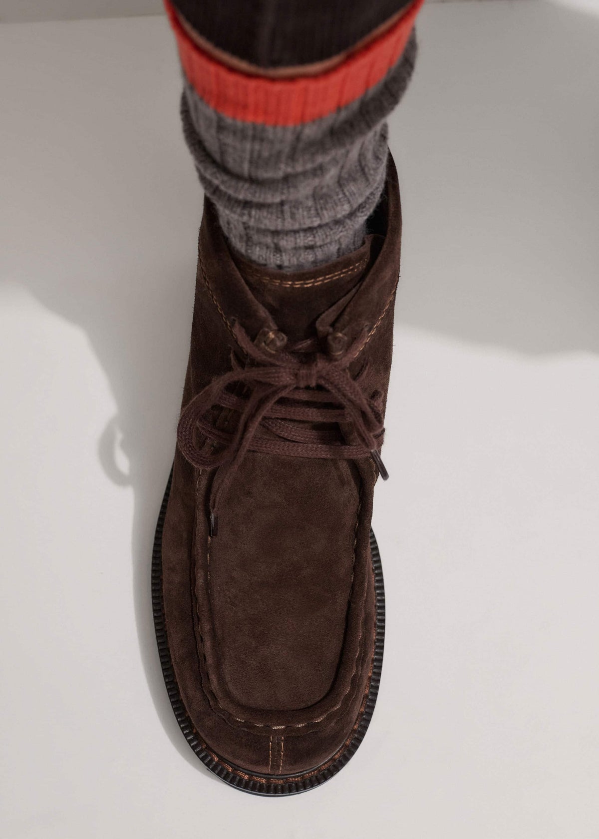 ME+EM Accessories Brown Chunky Lace Up Ankle Boot