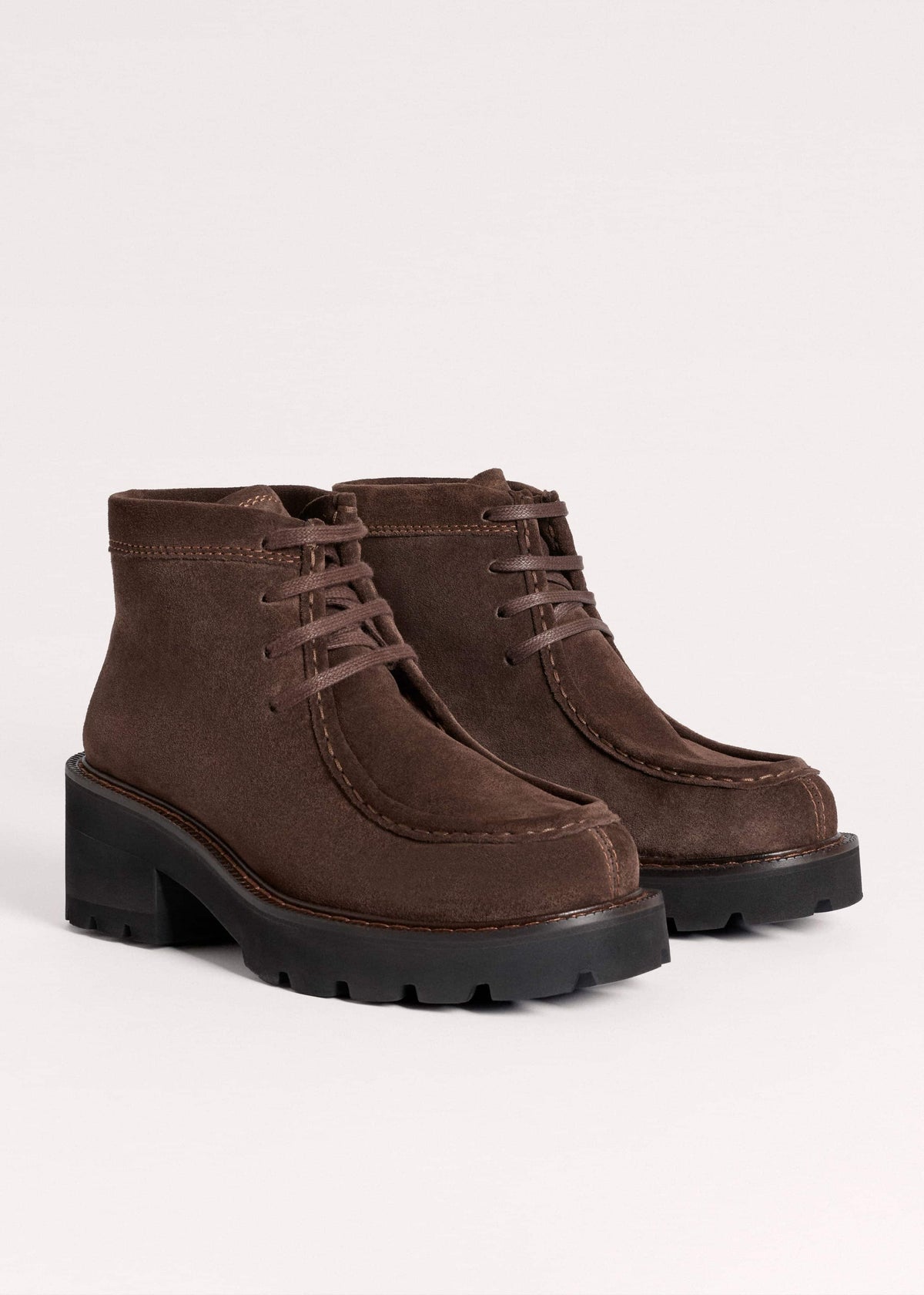 ME+EM Accessories Brown Chunky Lace Up Ankle Boot