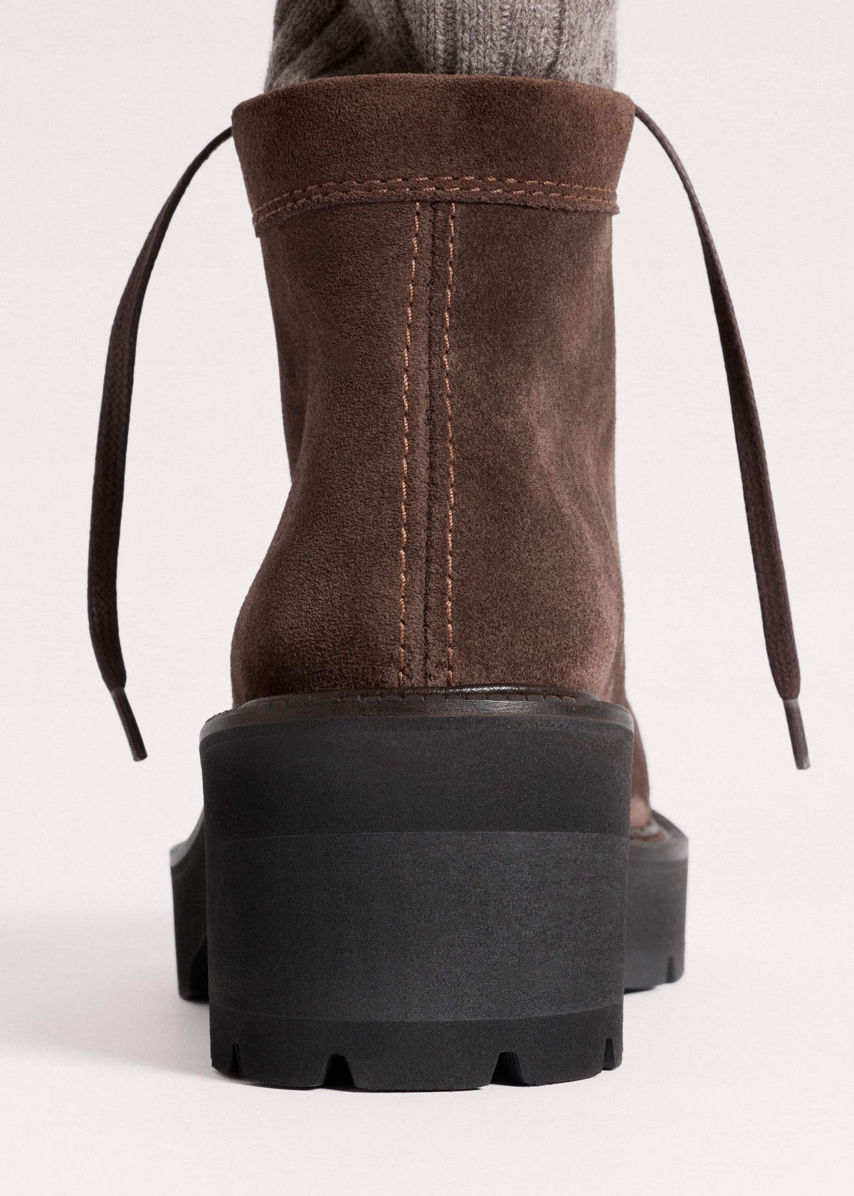 ME+EM Accessories Brown Chunky Lace Up Ankle Boot