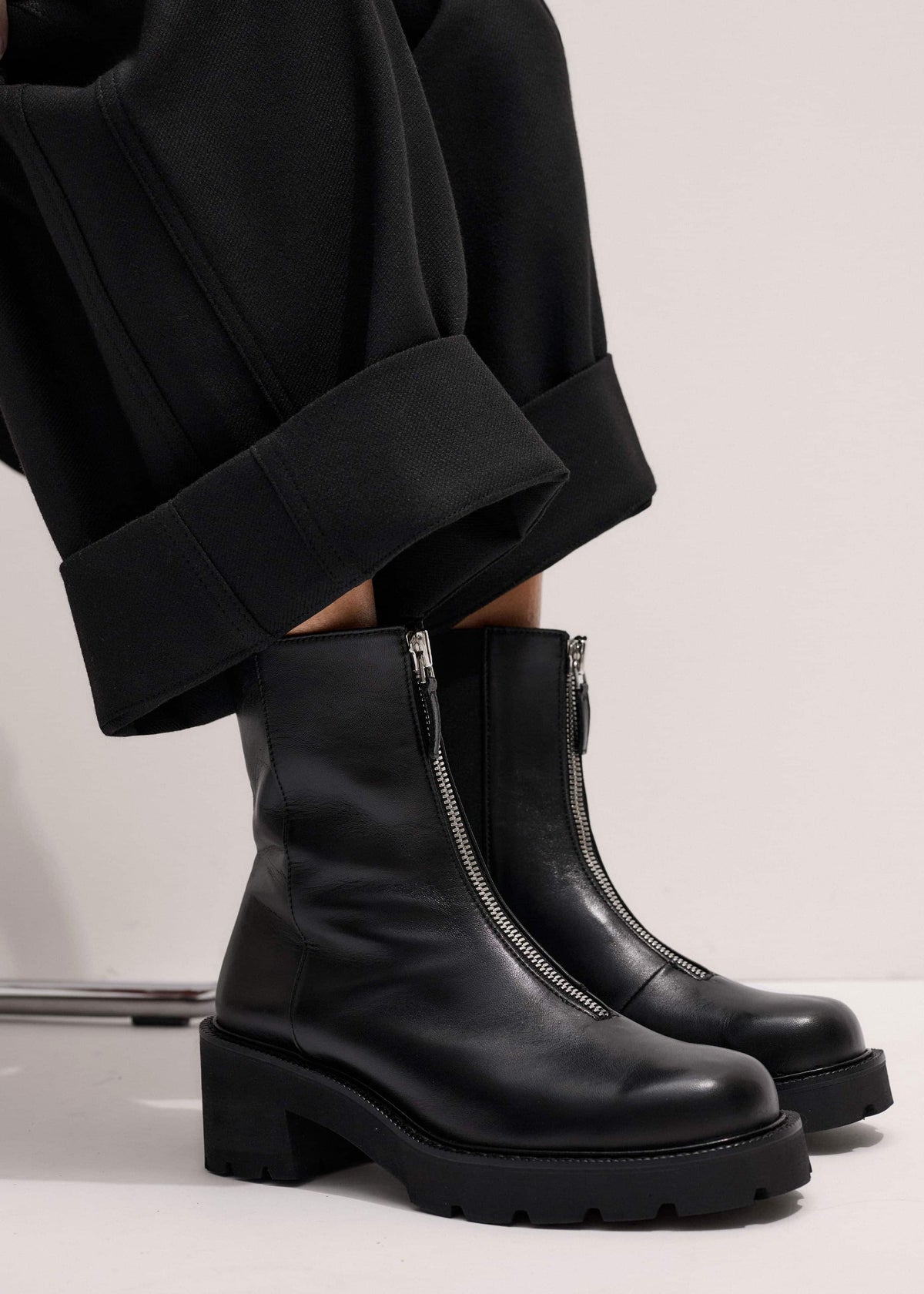 ME+EM Accessories Black Zip Front Boot