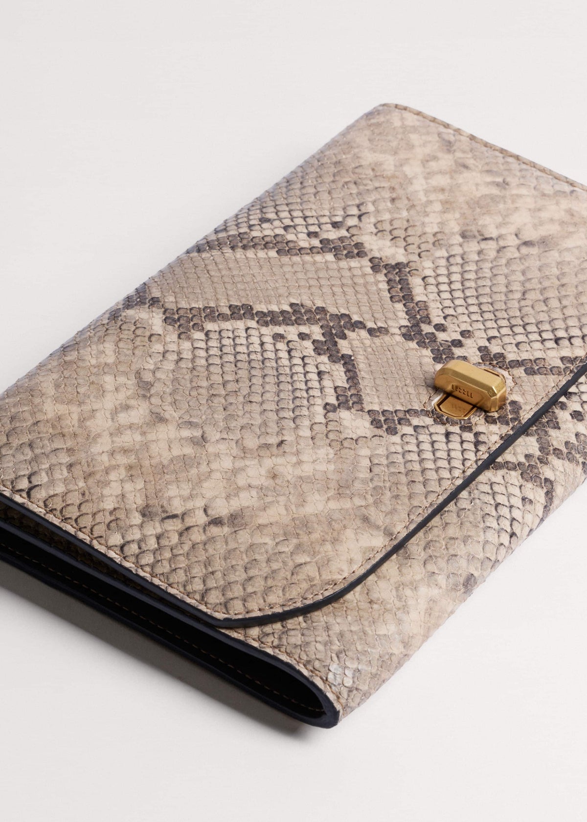 ME+EM Accessories Gray Snake Print Clutch Bag