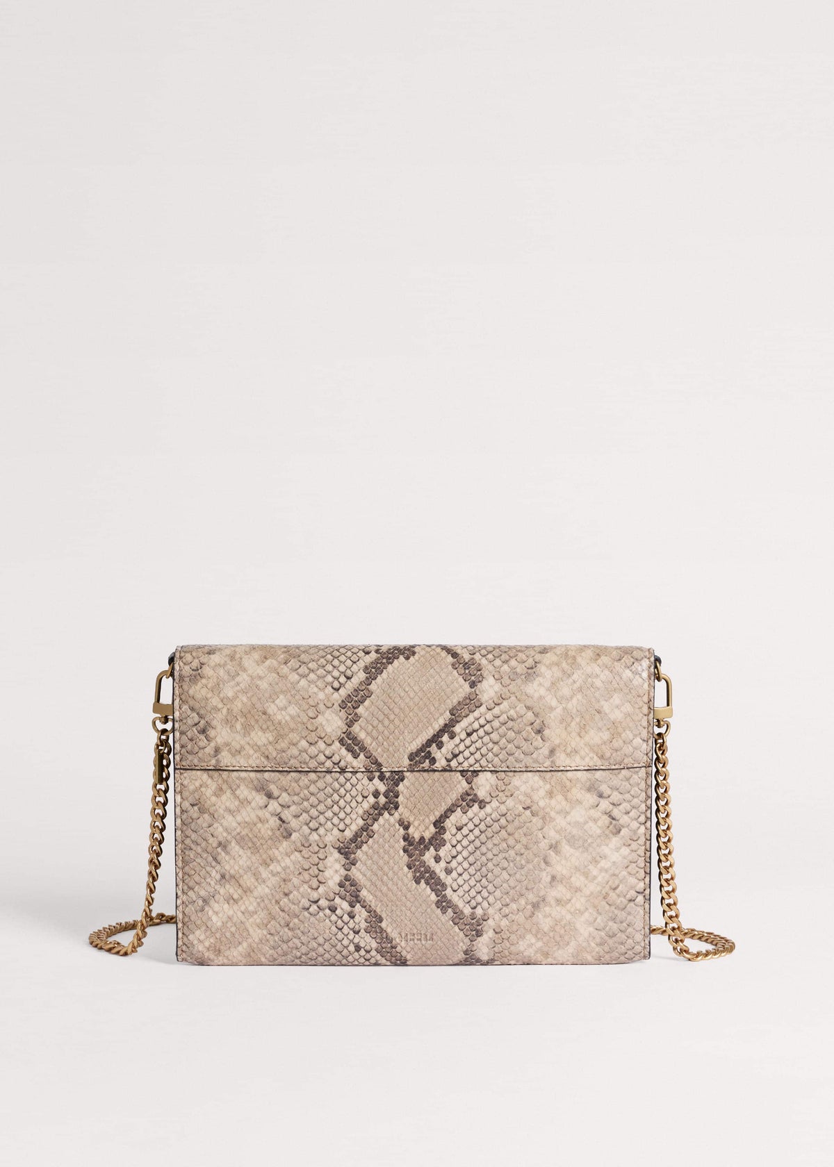 ME+EM Accessories Gray Snake Print Clutch Bag