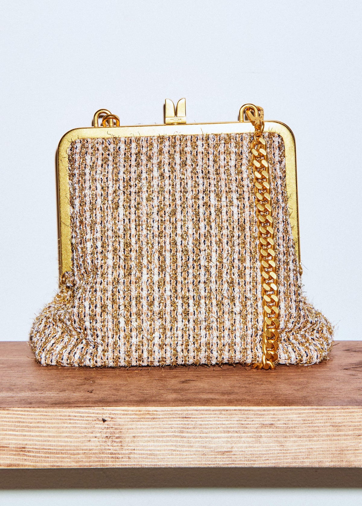 ME+EM Accessories Gold Tweed AM-PM Crossbody Bag