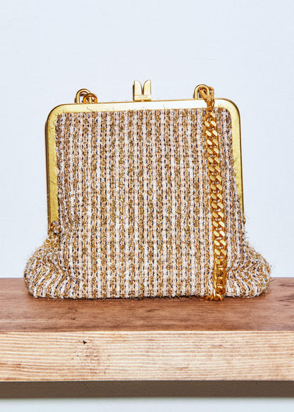 ME+EM Accessories Gold Tweed AM-PM Crossbody Bag