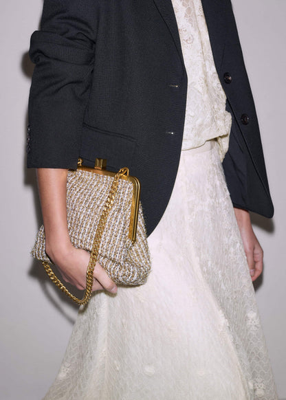 ME+EM Accessories Gold Tweed AM-PM Crossbody Bag