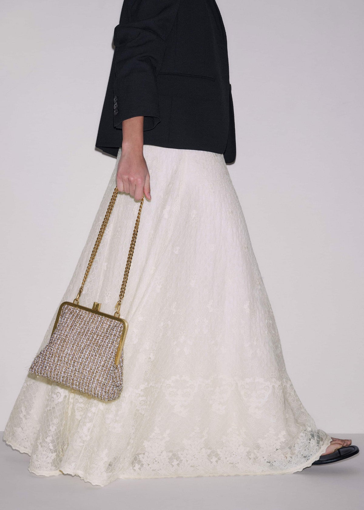 ME+EM Accessories Gold Tweed AM-PM Crossbody Bag