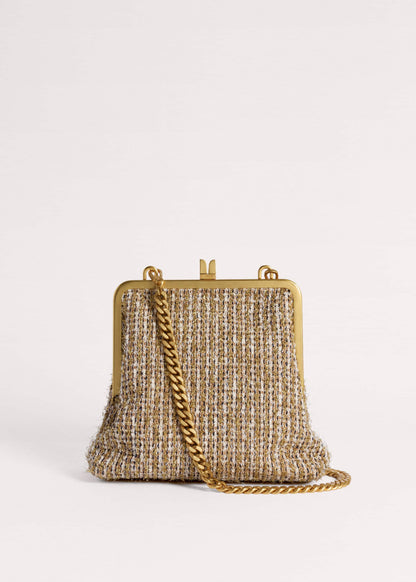 ME+EM Accessories Gold Tweed AM-PM Crossbody Bag