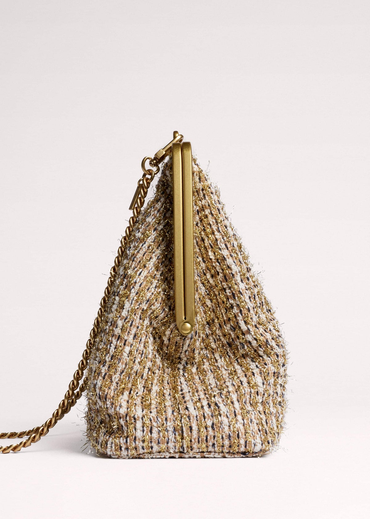 ME+EM Accessories Gold Tweed AM-PM Crossbody Bag