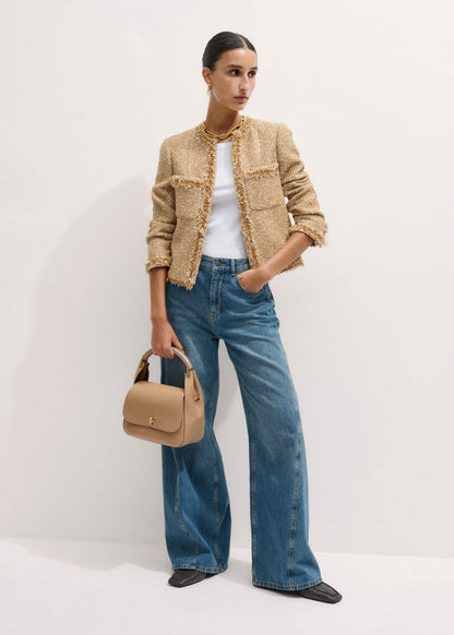 ME+EM Accessories Light Brown Resin Handle Crossbody Bag