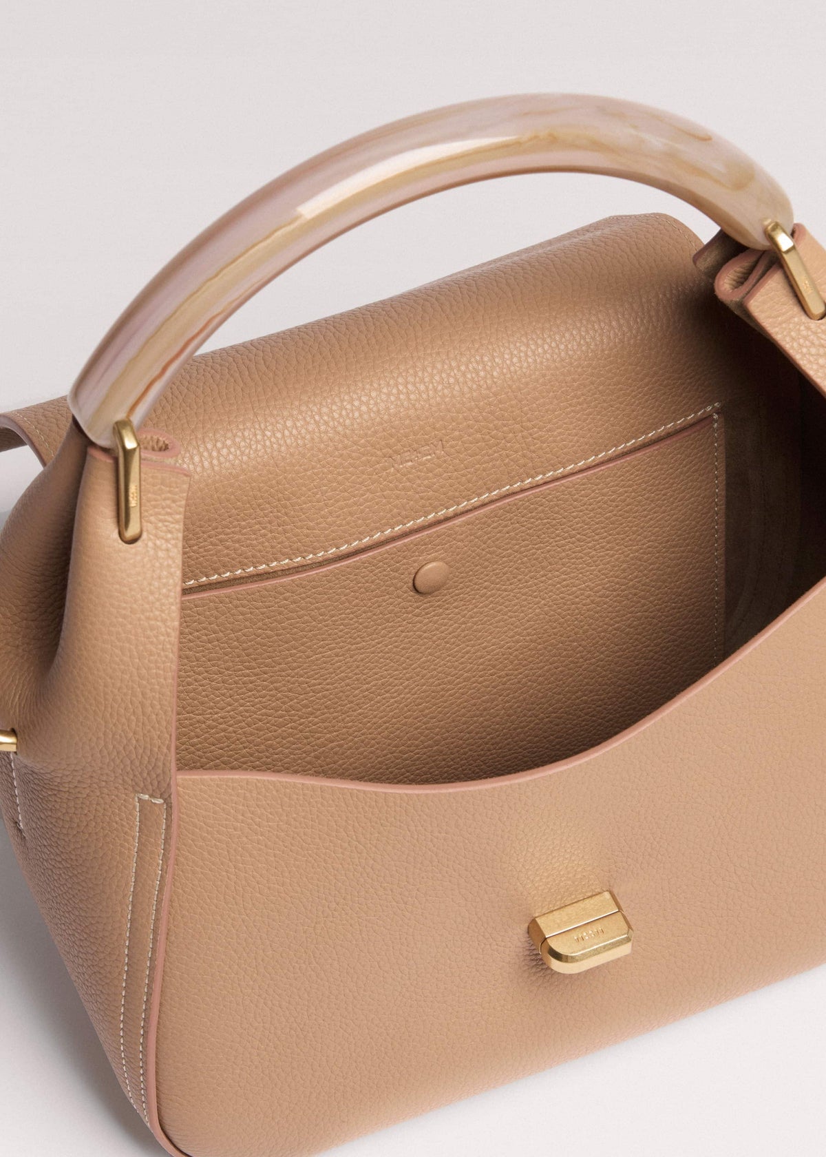 ME+EM Accessories Light Brown Resin Handle Crossbody Bag