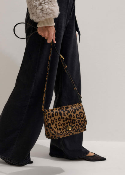 ME+EM Accessories Brown 2-Way Leopard Print Crossbody Bag