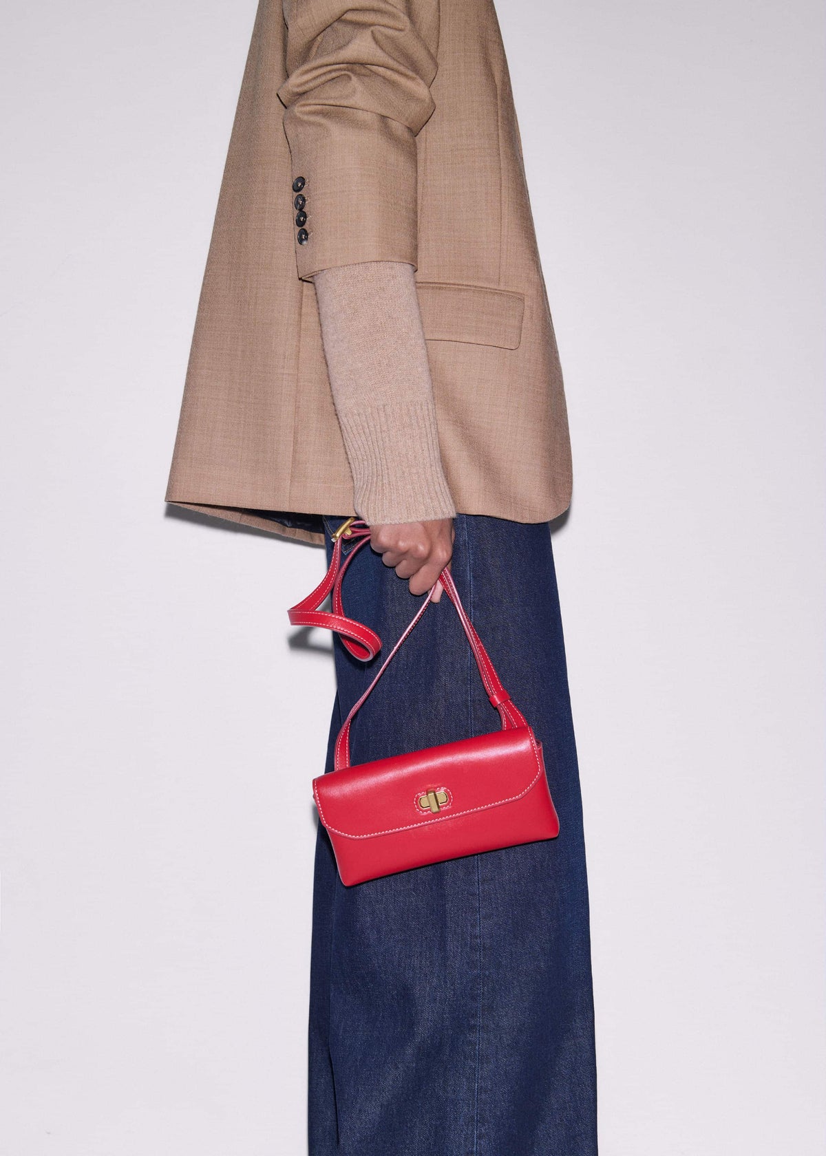 ME+EM Accessories Red Leather Small Pouch