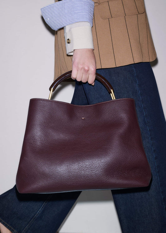 ME+EM Accessories Red Leather Soft Constructed Day Bag
