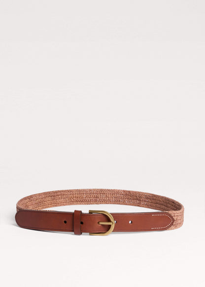 ME+EM Accessories Pink Raffia Summer Belt