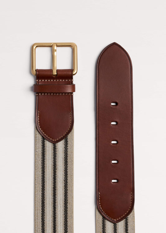 ME+EM Accessories Cream Wide Elastic Belt