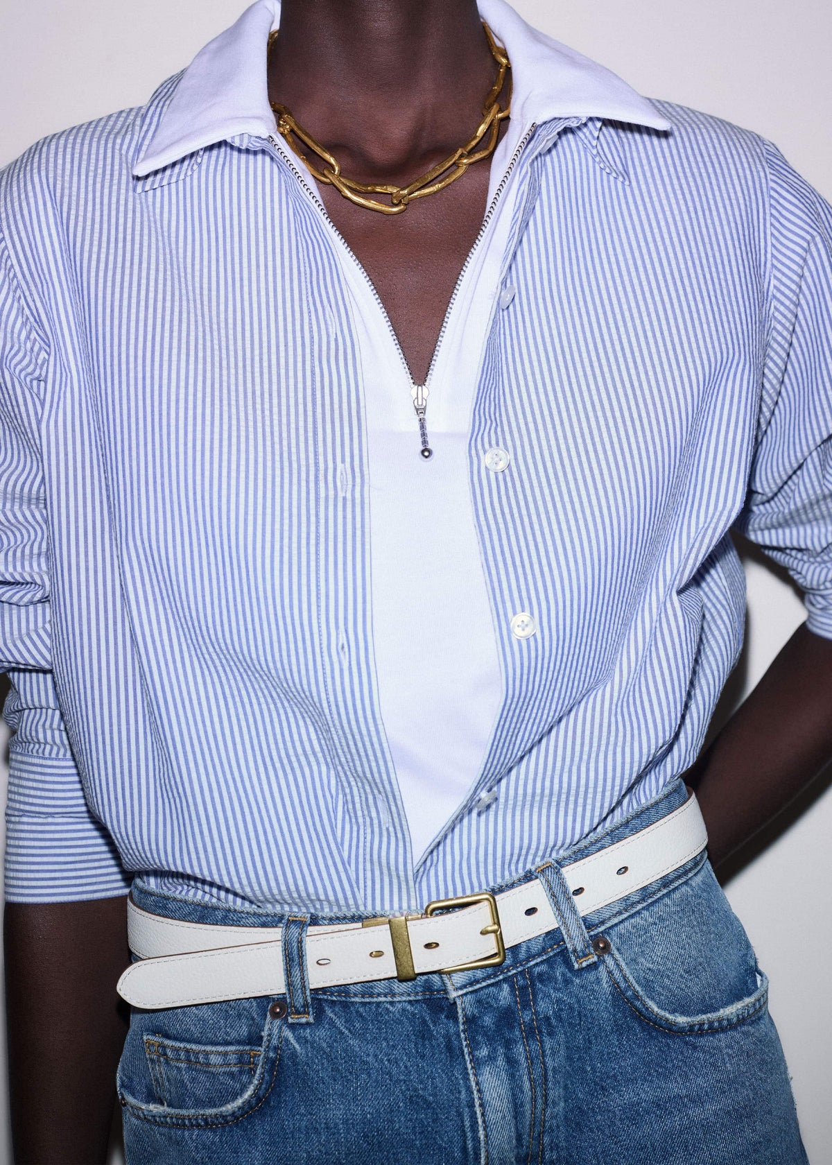 ME+EM Accessories Dark Brown Buttercream Reversible Belt