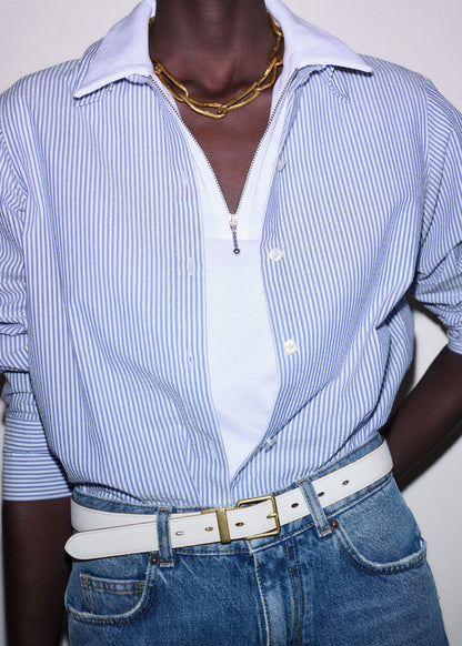 ME+EM Accessories Dark Brown Buttercream Reversible Belt