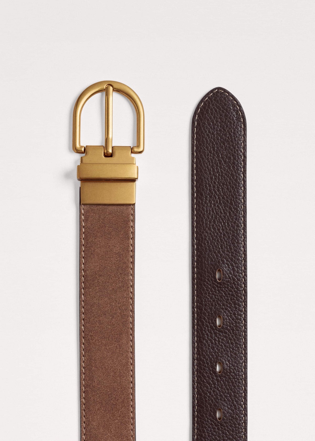 ME+EM Accessories Brown Classic Round Reversible Belt