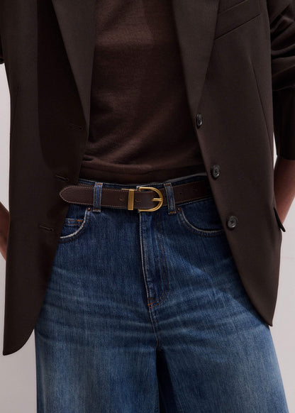 ME+EM Accessories Brown Classic Round Reversible Belt