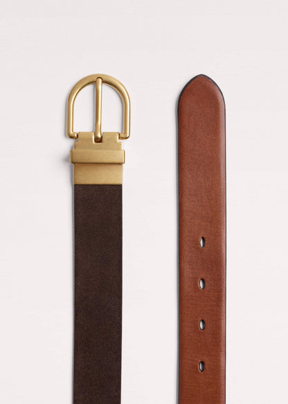 ME+EM Accessories Chocolate + Tan Reversible Belt