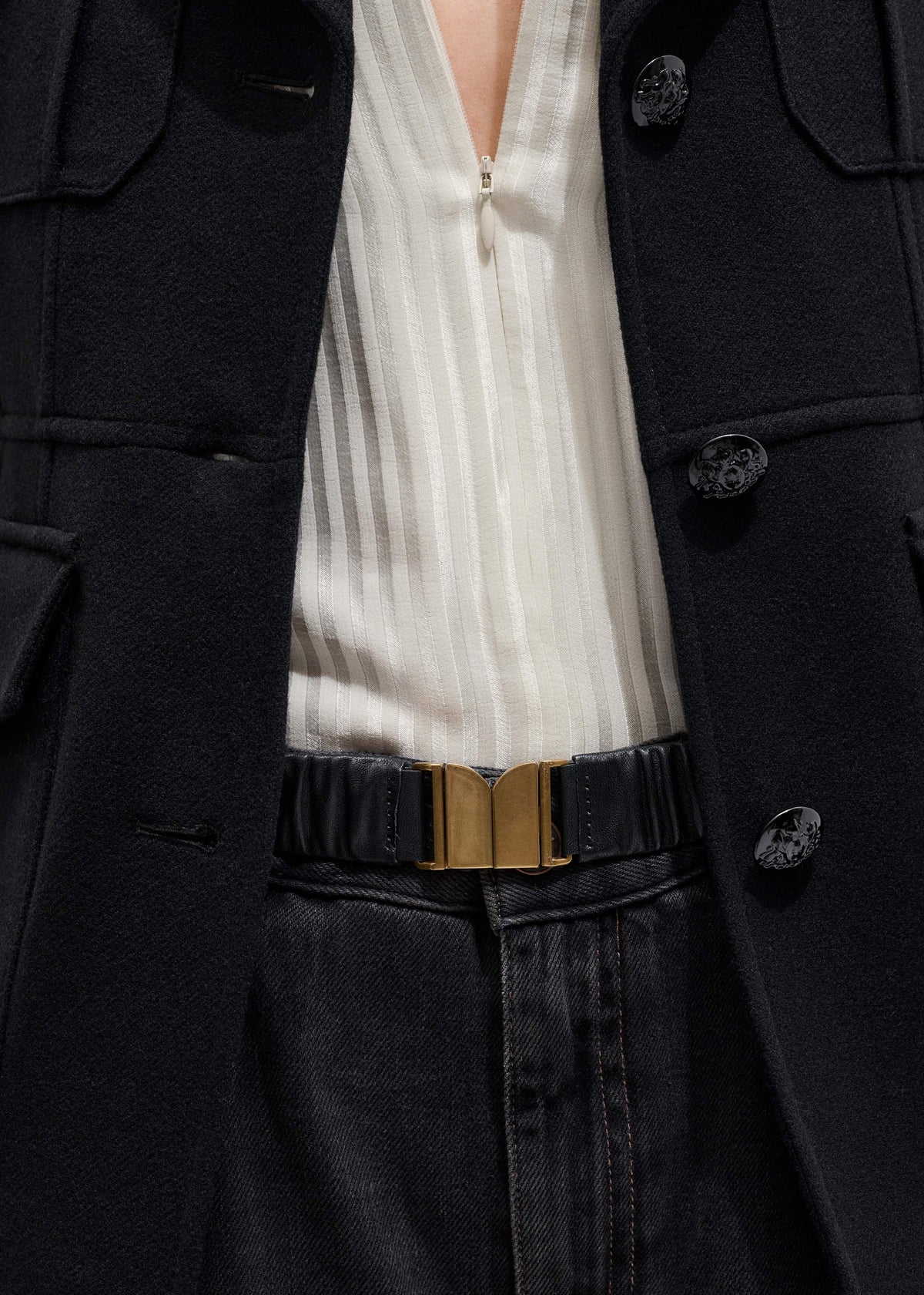 ME+EM Accessories Black Elasticated Belt