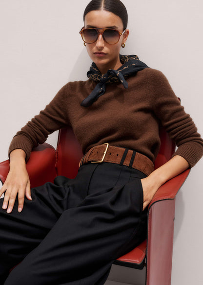 ME+EM Accessories Brown Extra Wide Waisted Belt