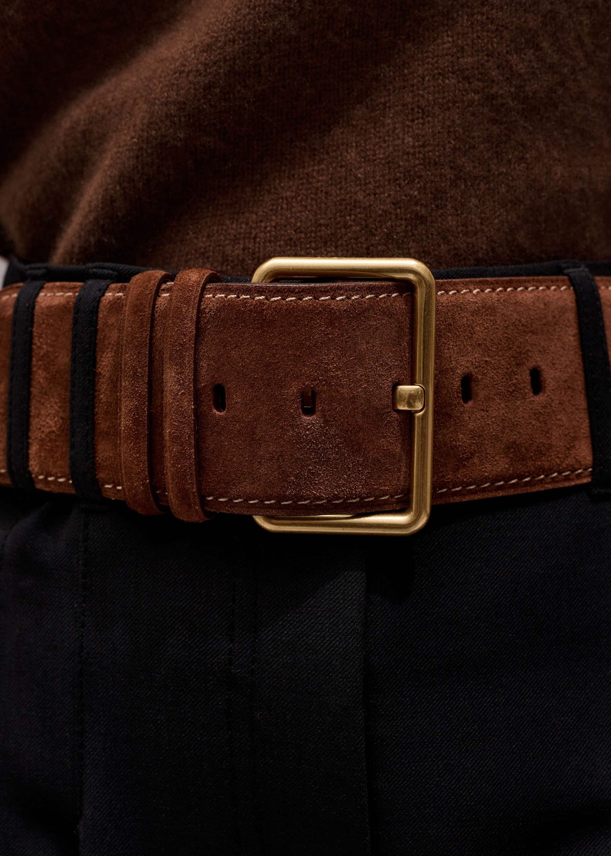 ME+EM Accessories Brown Extra Wide Waisted Belt