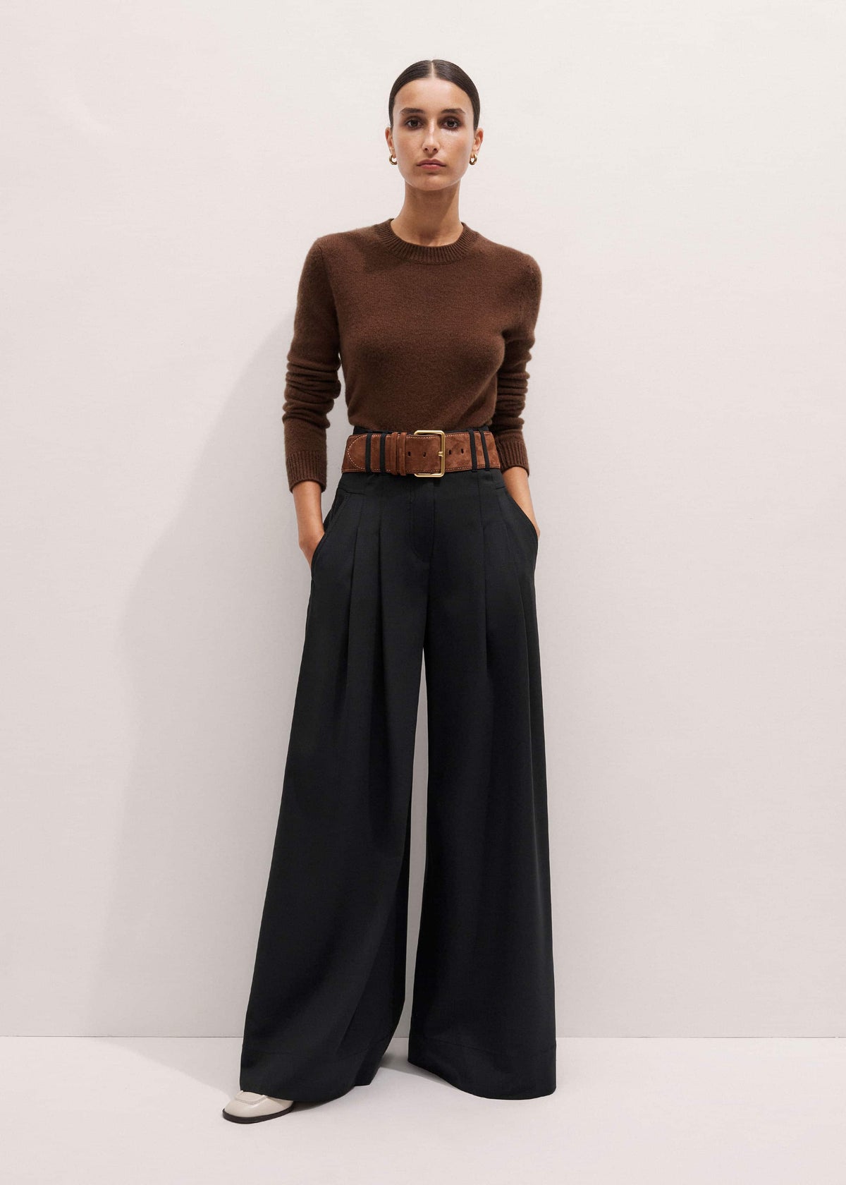 ME+EM Accessories Brown Extra Wide Waisted Belt