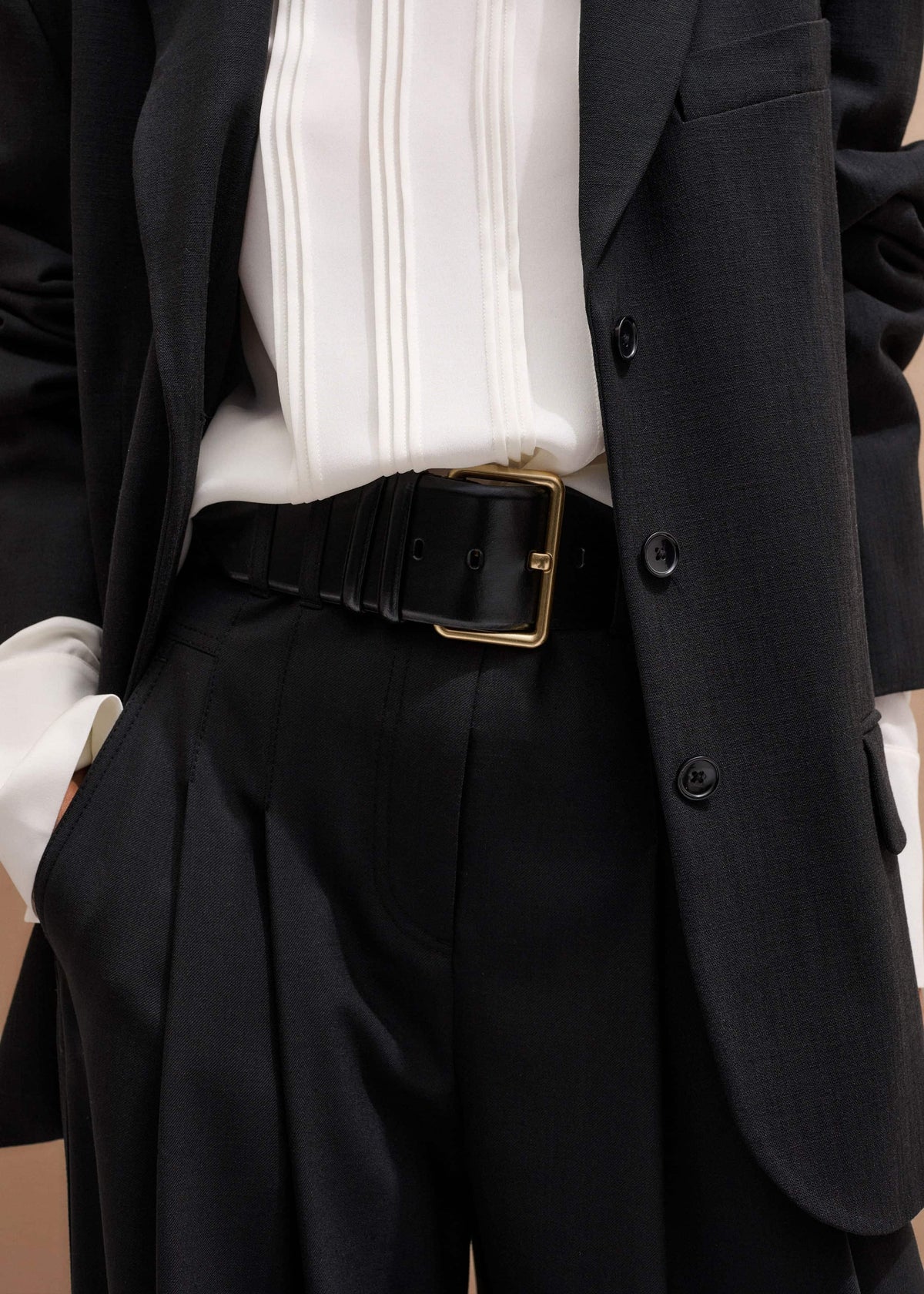ME+EM Accessories Black Extra Wide Waisted Belt