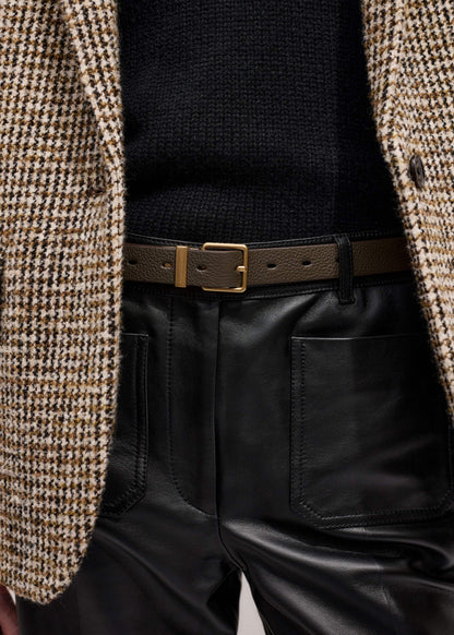 ME+EM Accessories Olive Green Leather Reversible Belt