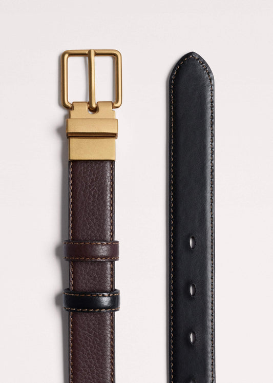 ME+EM Accessories Red Leather Reversible Belt
