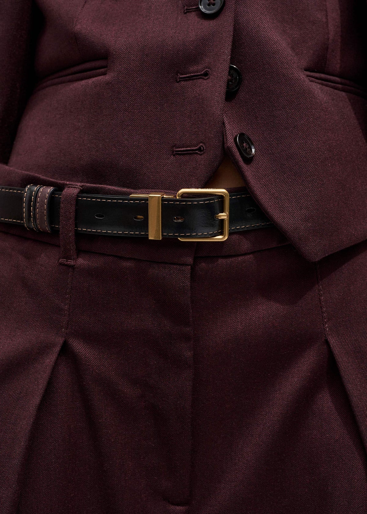 ME+EM Accessories Red Leather Reversible Belt