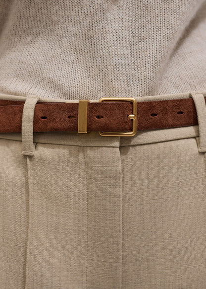 ME+EM Accessories Red Italian Croc Print Reversible Belt