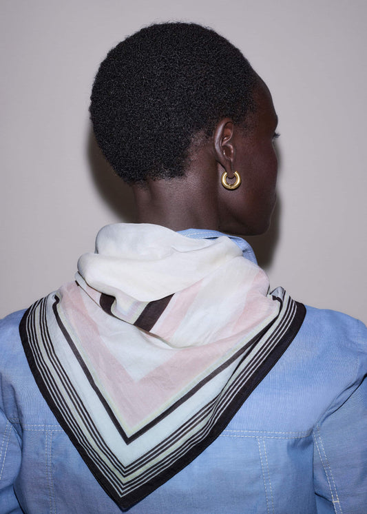 ME+EM Accessories Pink Multi Stripe Border Scarf