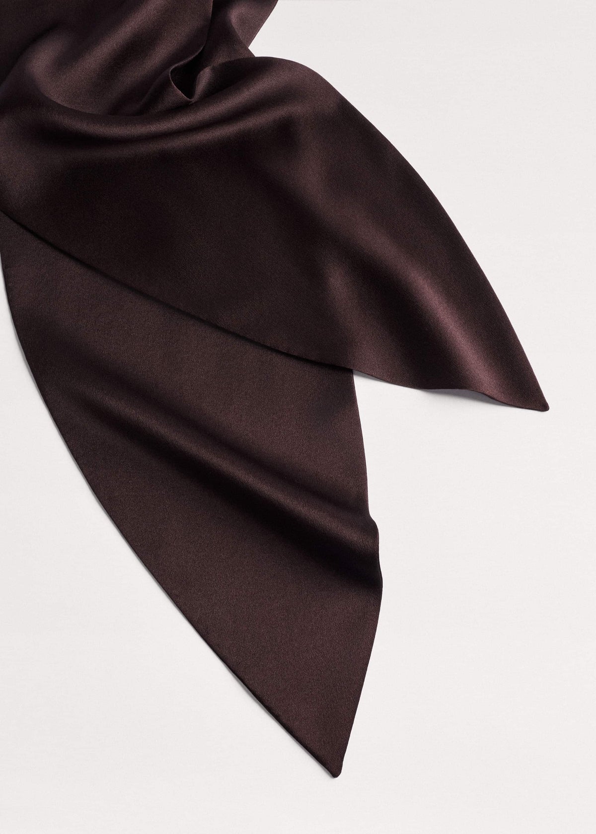ME+EM Accessories Brown Silk Satin Evening Scarf