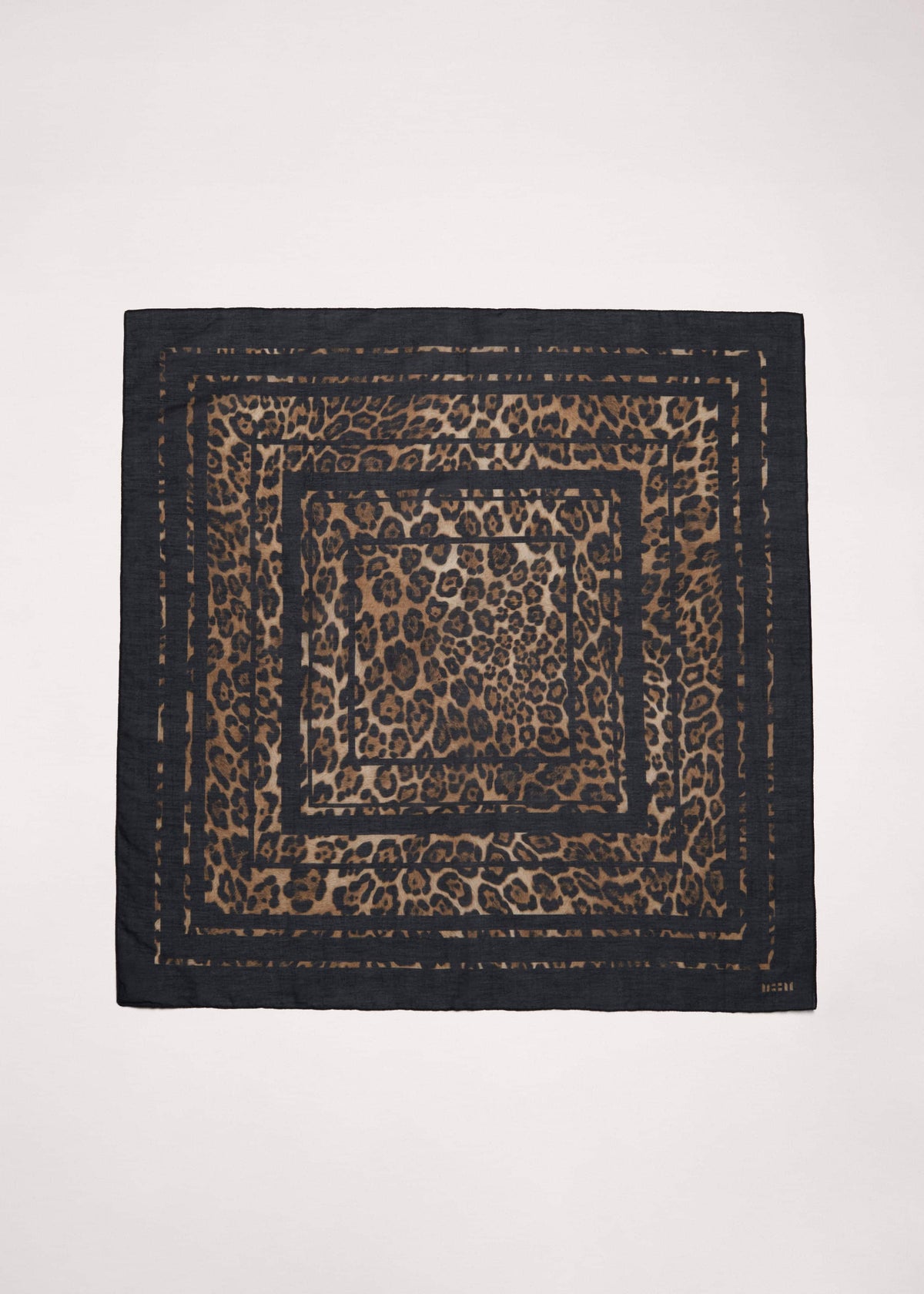 ME+EM Accessories Brown Leopard Border Scarf